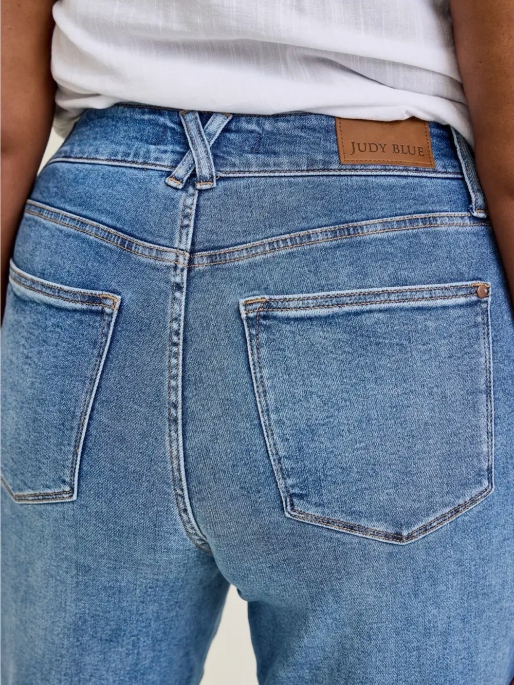 Judy Blue High Waist Star Front Seam Detail Wide Leg Jeans Plus Size 14W–24W NWT - Picture 6 of 6